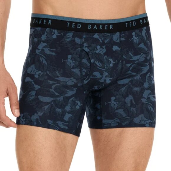 Ted Baker Mens Boxer Brief 4-pack Black Blue Floral Teal Soft Fabric Stretch NWT - Picture 4 of 5